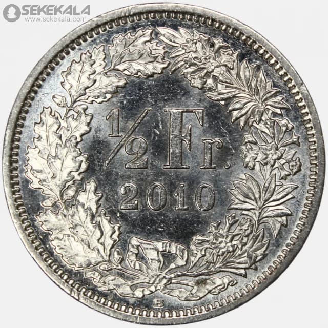 سکه 1/2 فرانک سوئیس 2001 (AU) — تصویر ۲