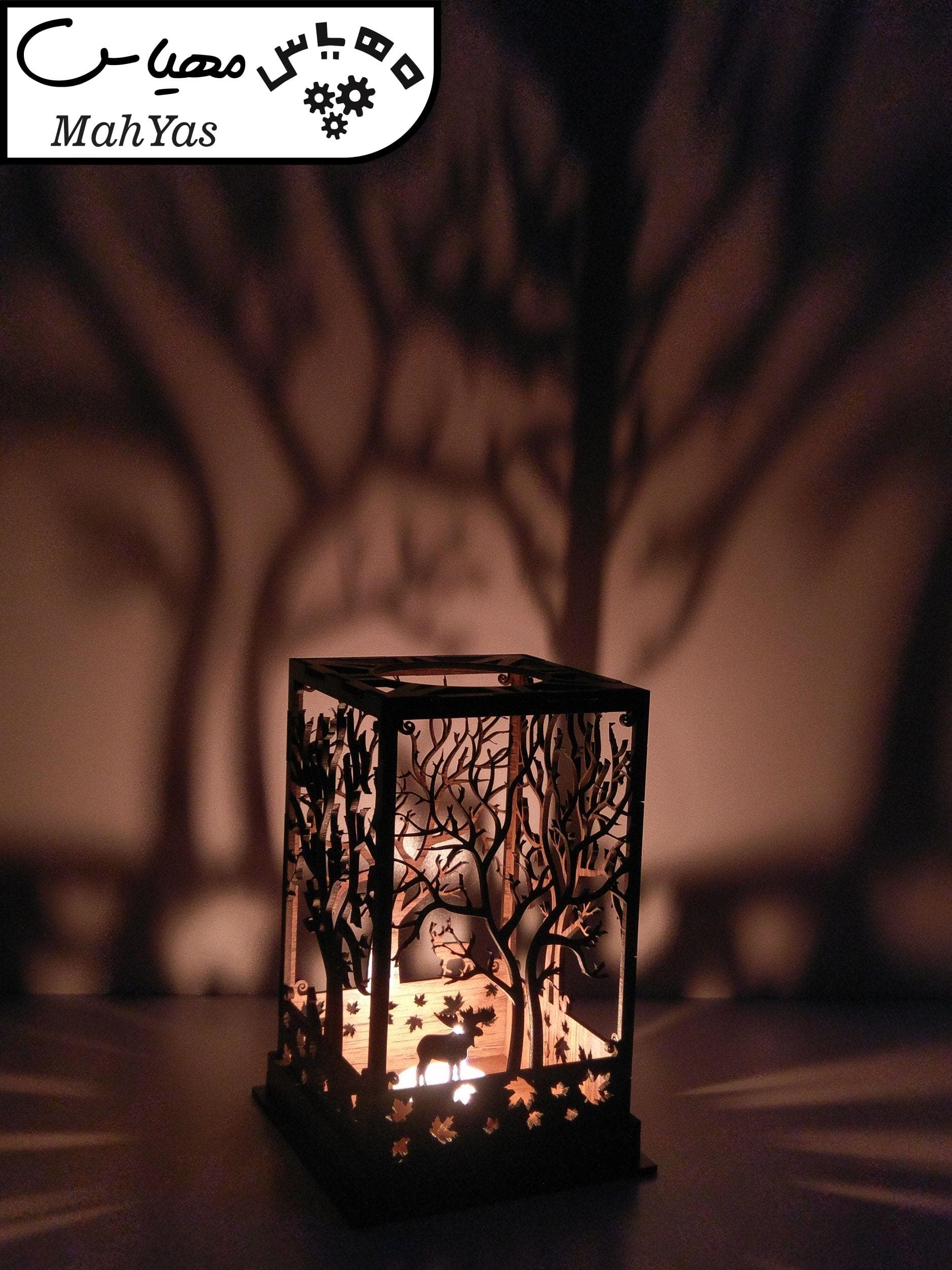 جا شمعی چوبی طرح درخت — تصویر ۳