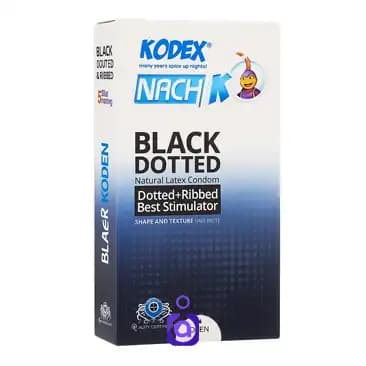 کاندوم خاردار مشکی ناچ کدکس مدل BLACK DOTTED