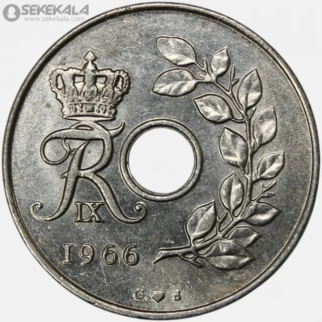 سکه 25 اوره دانمارک 1966(فردریک نهم)(AU)