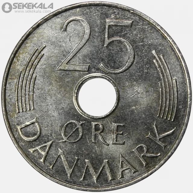 سکه 25 اوره دانمارک 1973-1976(ملکه مارگرت دوم)(AU) — تصویر ۲