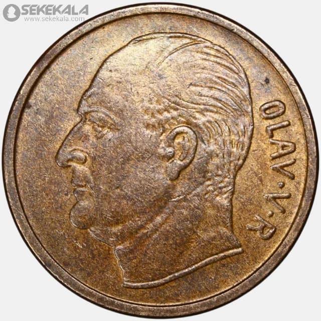سکه 5 اوره نروژ 1967-1969 (اولاف پنجم) — تصویر ۲