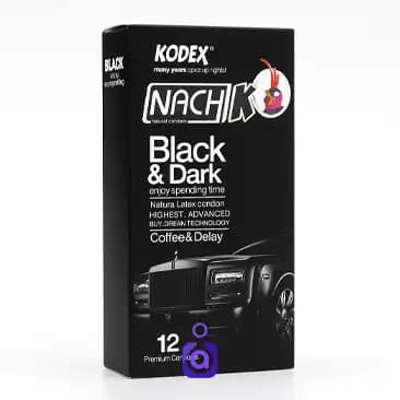 کاندوم مشکی ناچ کدکس مدل BLACK & DARK بسته 12 عددی