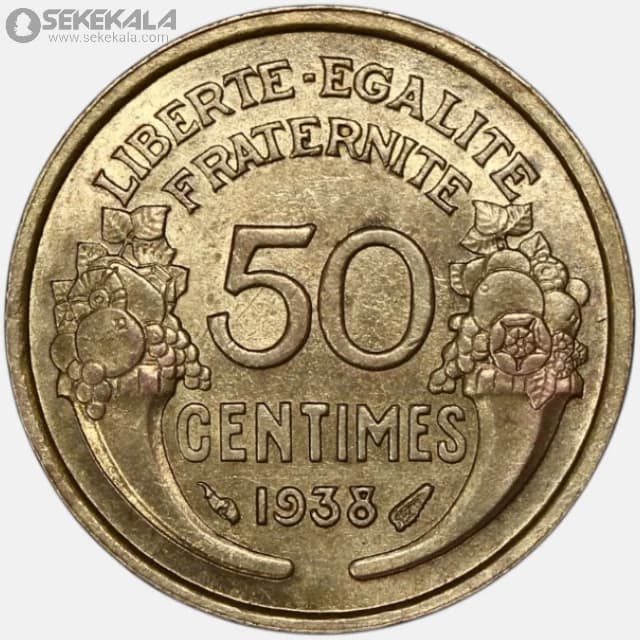 سکه 50 سنتیم برنز فرانسه 1933 (جمهوری سوم) — تصویر ۲
