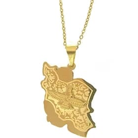گردنبند استیل مشکی نقشه ایران فروهر کد 3955 — تصویر ۳