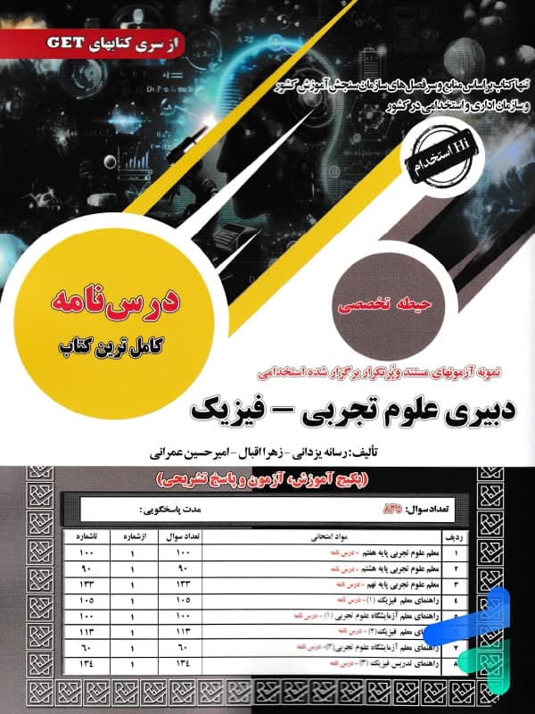 درس نامه دبیری علوم تجربی – فیزیک حیطه تخصصی سامان سنجش