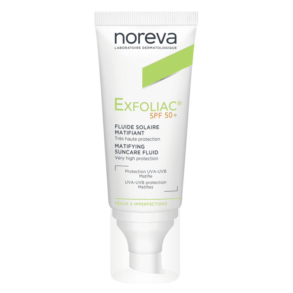 فلوئید ضد آفتاب نوروا Noreva پوست چرب مدل +exfoliac spf 50