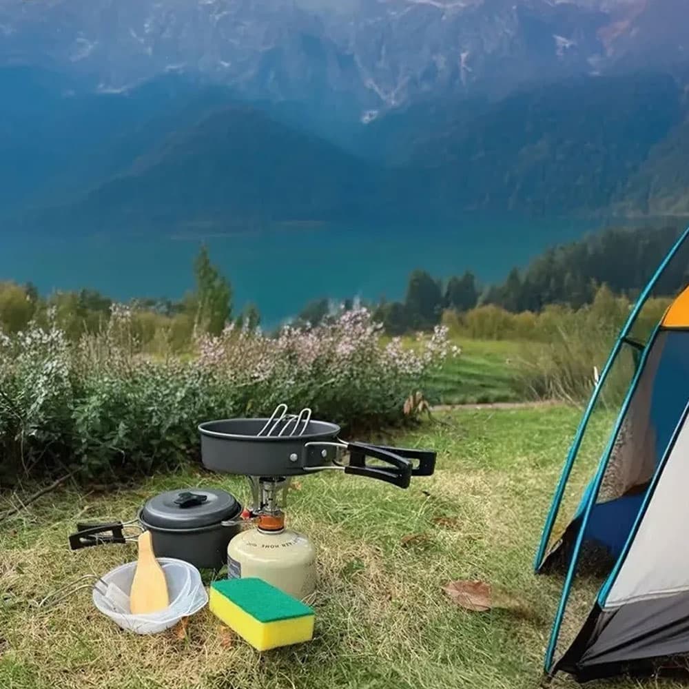 ظروف کمپینگ 7 در 1 گرین لاین Camping Cookware Green Lion — تصویر ۲