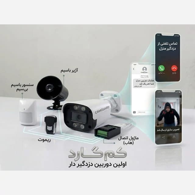 دوربین مداربسته تحت شبکه کم گارد پرو پلاس (Cam Guard Pro Plus) با هوش مصنوعی و قابلیت اتصال سنسور — تصویر ۲