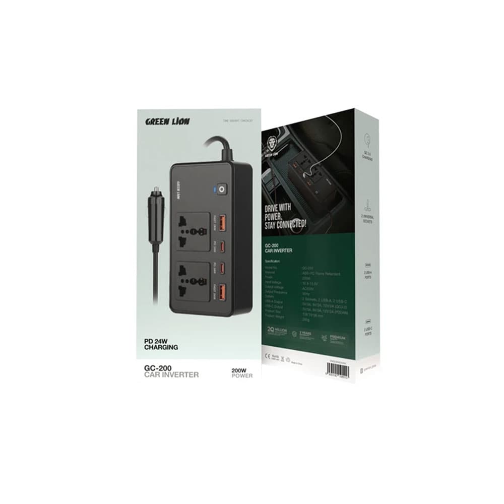 مبدل برق خودرو گرین لاین Green Lion GC-200 Inverter — تصویر ۲