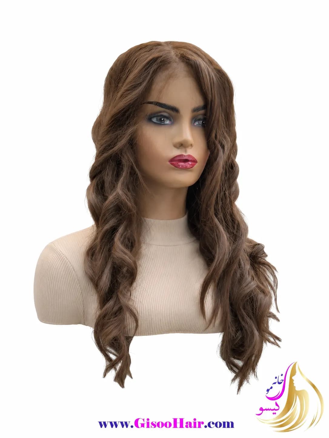 کلاه گیس فرق متحرک سینمایی قهوه ای روشن