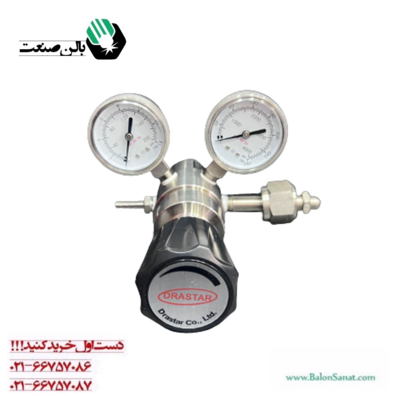 مانومتر استیل درااستار کره دو مرحله ای — تصویر ۳