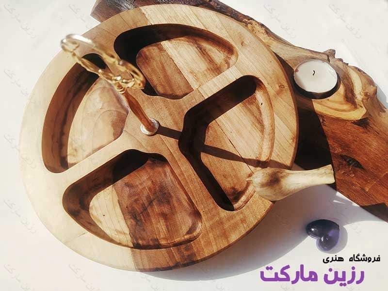 آجیل خوری دایره با پایه برنجی کد W712 — تصویر ۲