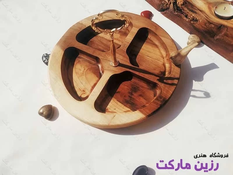 آجیل خوری دایره با پایه برنجی کد W712 — تصویر ۳