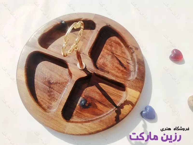 آجیل خوری دایره با پایه برنجی کد W712 — تصویر ۴