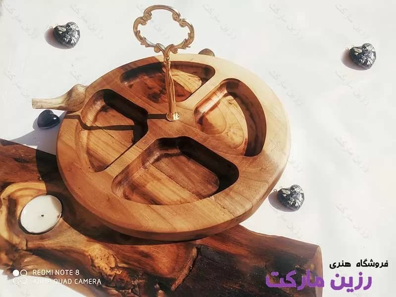آجیل خوری دایره با پایه برنجی کد W712