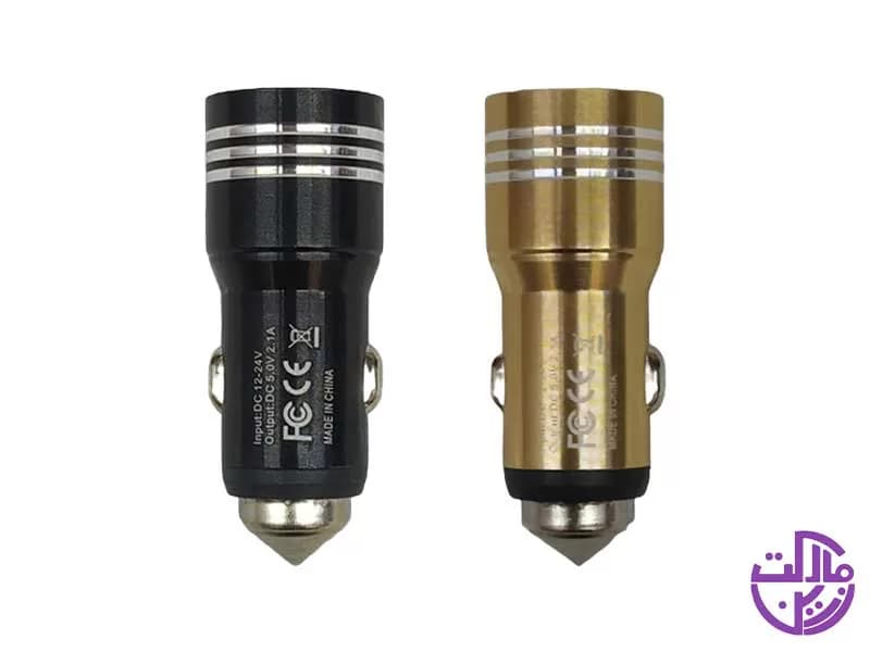 شارژر فندکی دارای 2 پورت USB