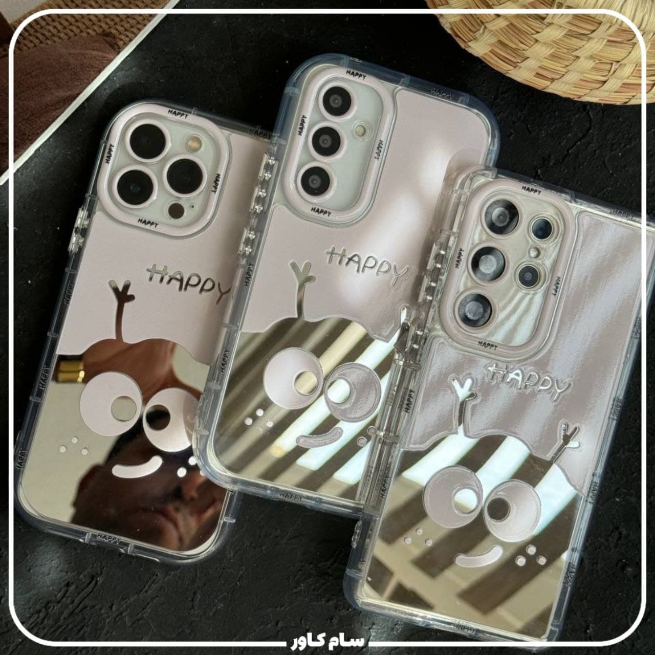 قاب آینه ای هپل صورتی — تصویر ۲