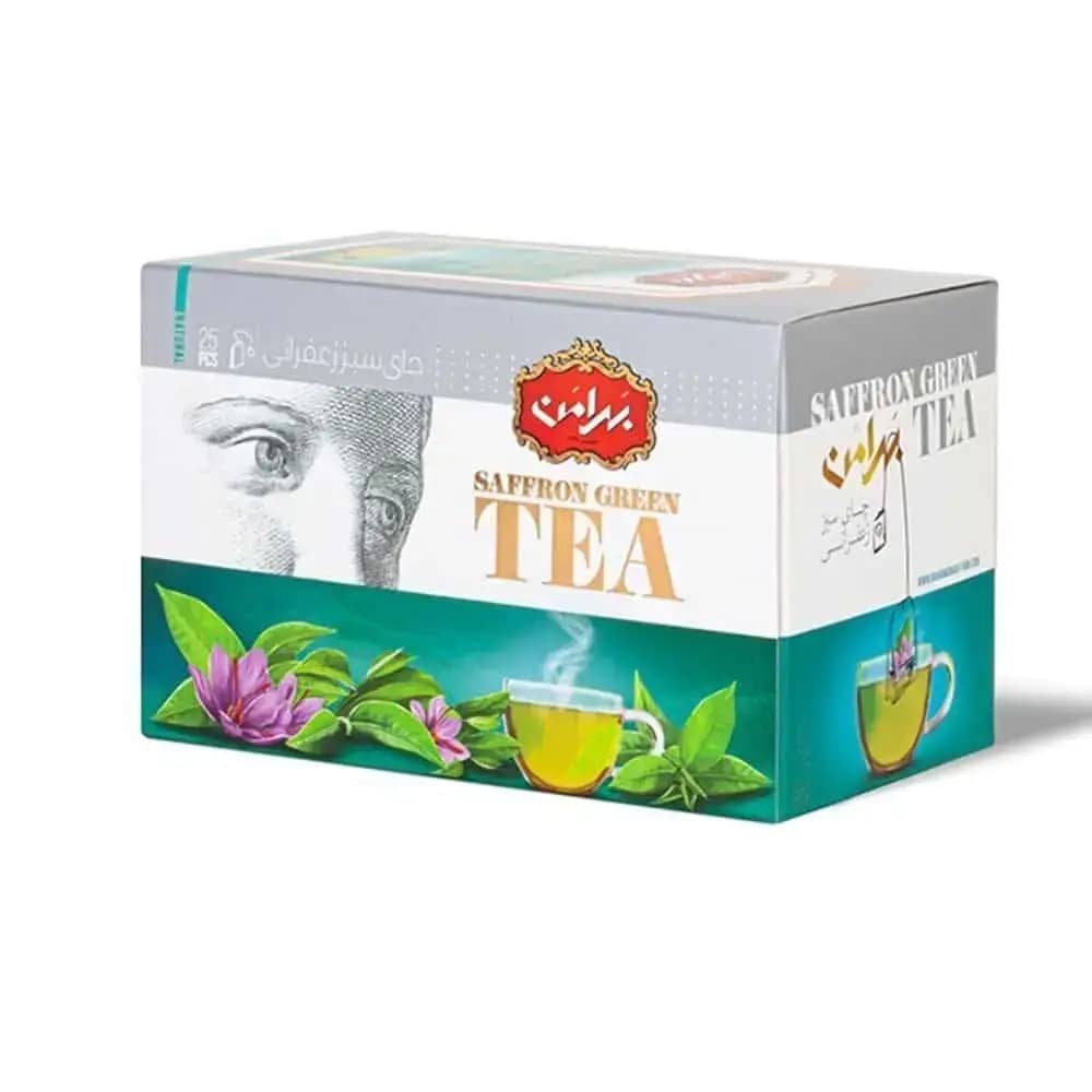 دمنوش چای سبز زعفرانی بهرامن