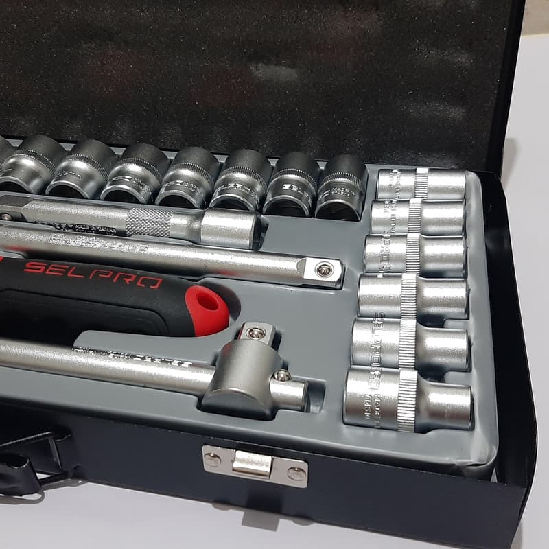 جعبه بکس SELPRO سلپرو ۲۴ پارچه ۶ پر درایو 1/2 مدل ۷۴۵۲۴ تایوان اصل — تصویر ۴