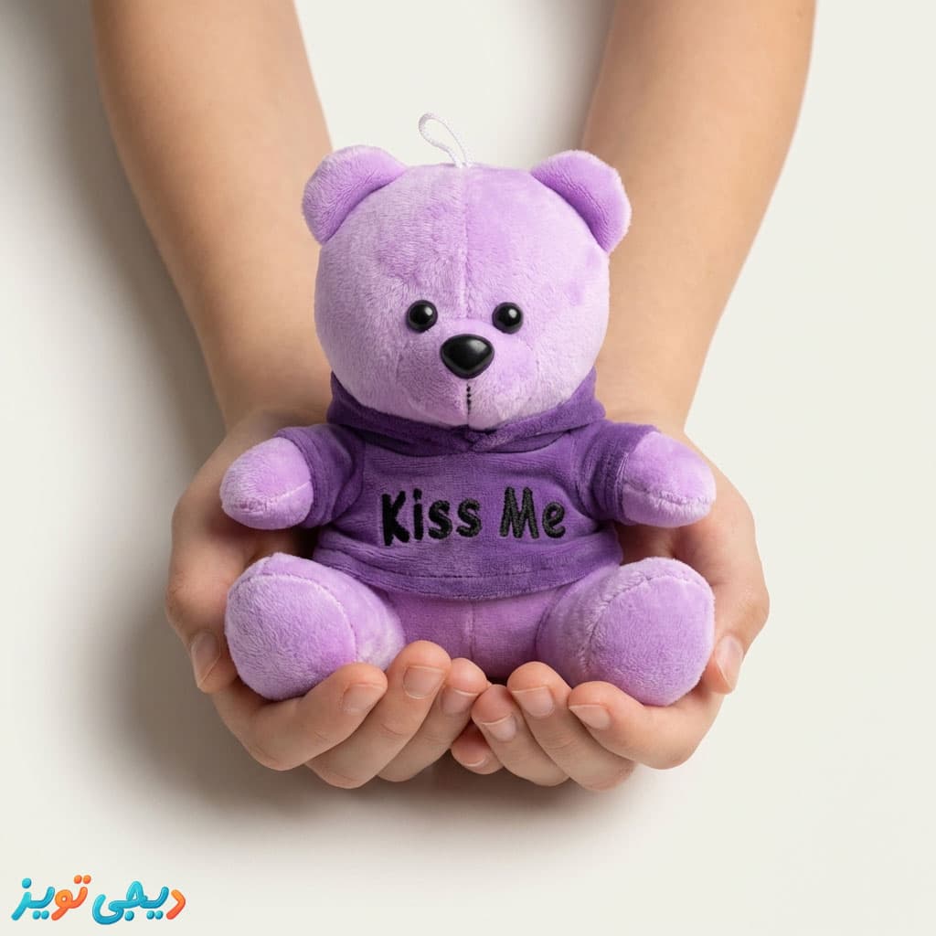عروسک خرس kiss me بنفش