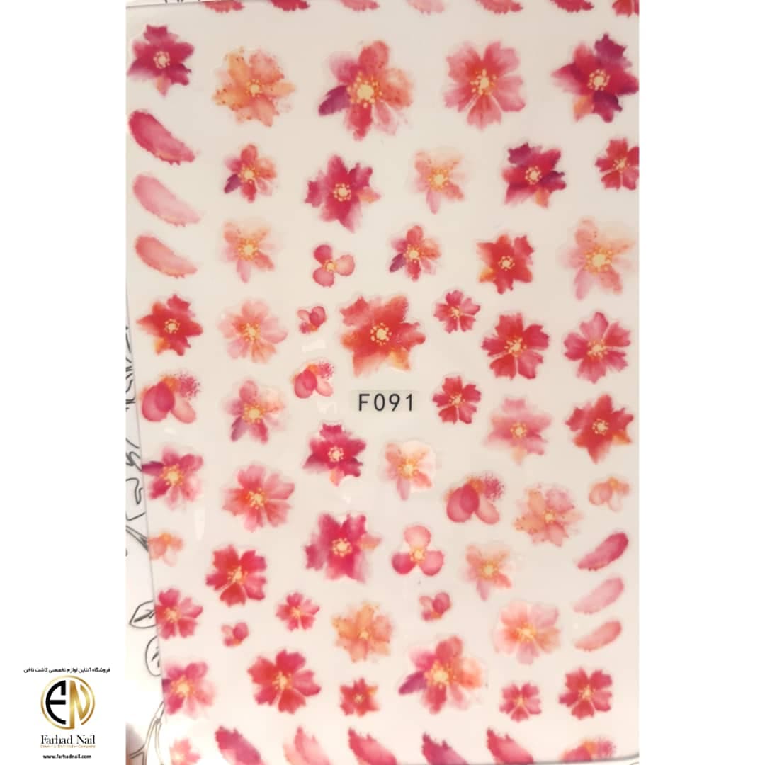 استیکر روسی طراحی ناخن F091