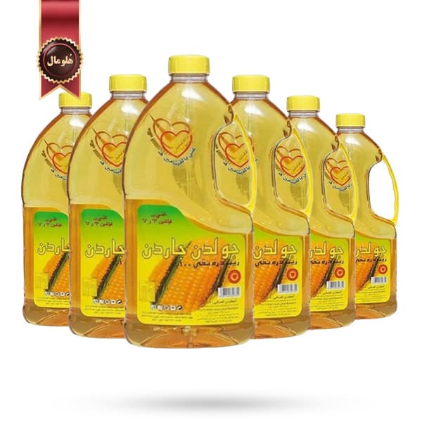 6 عدد روغن ذرت گلدن گاردن Golden Garden Corn Oil حجم 1500 میلی‌ لیتر (اورجینال)