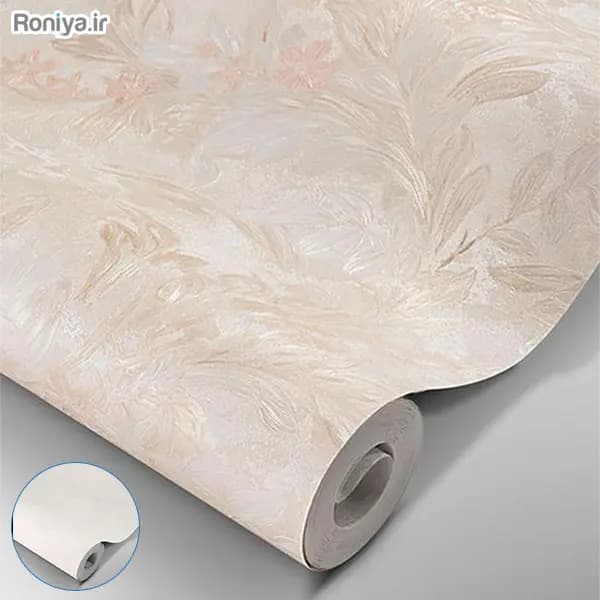 ست کاغذ دیواری کرم روشن طرح گلبرگ مینیمال کد 00211 + طرح ساده