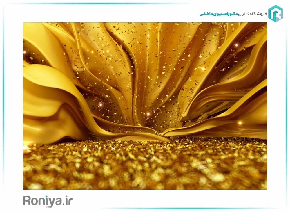 پوستر دیواری سه بعدی کاغذهای طلایی کد LX-054