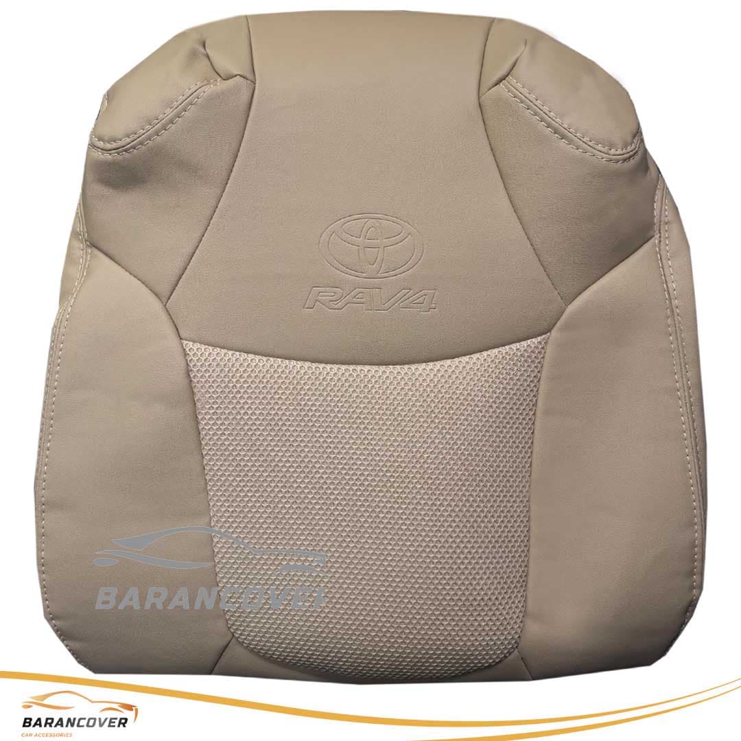 روکش صندلی تویوتا رافور (RAV 4) 2024-2025 چرم وسط تور رنگ کرم — تصویر ۲