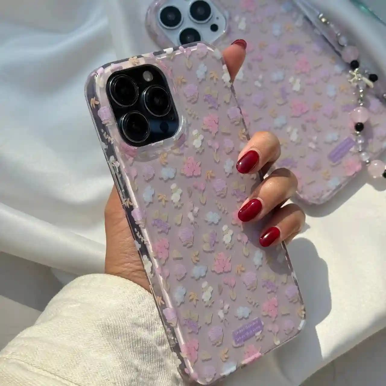 قاب گلدار صورتی مدل Pinky Floral برای IPHONE 13 Promax — تصویر ۲