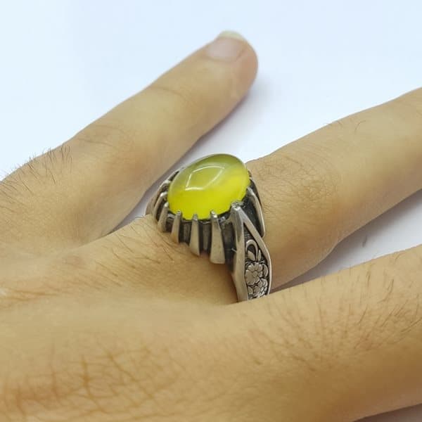 انگشتر شرف الشمس مردانه طرح روی رکاب کد{10575} — تصویر ۴