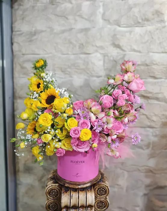 باکس گل دو رنگ طرح فرشته