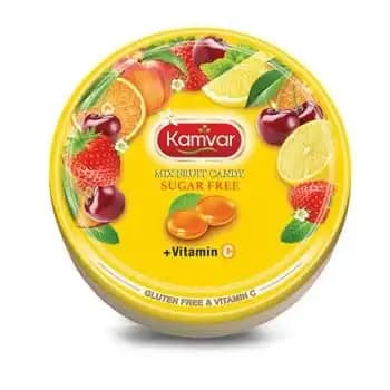 آبنبات رویال شش میوه رژیمی کامور – 150گرم