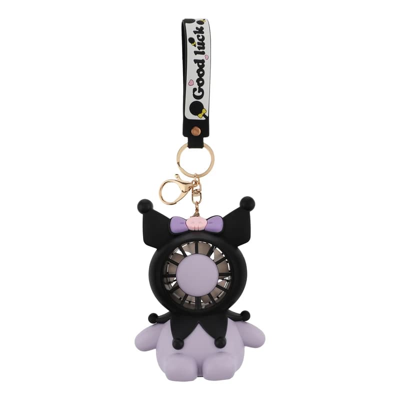 مینی پنکه رومیزی طرح کرومی چراغ‌دار | Cute Kuromi Mini Desk Fan with LED Light DD8041