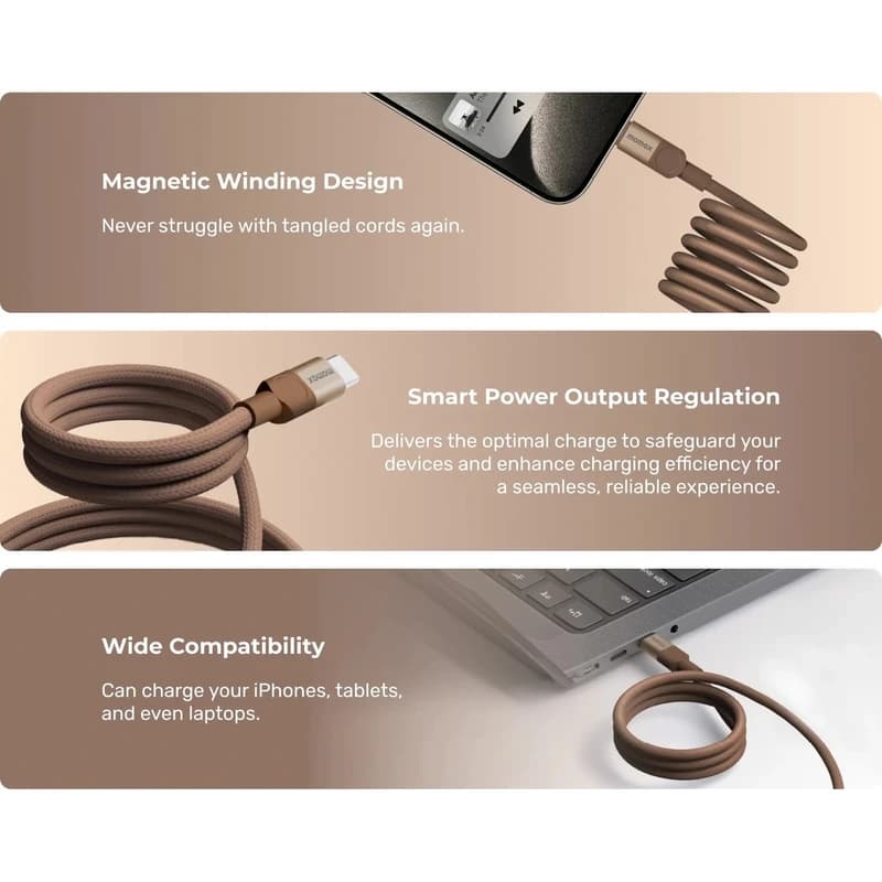 کابل مگنتیک ۱۰۰ وات مومکس | Momax 100W Magnetic USB-C to USB-C Cable 1m DC35 — تصویر ۵