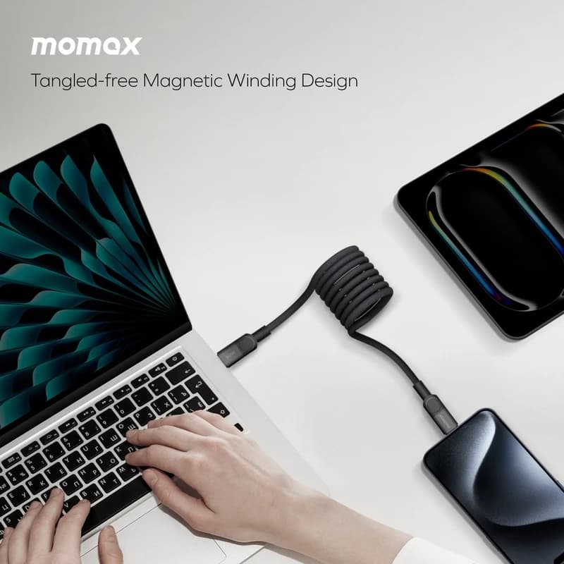 کابل مگنتیک ۱۰۰ وات مومکس | Momax 100W Magnetic USB-C to USB-C Cable 1m DC35 — تصویر ۲