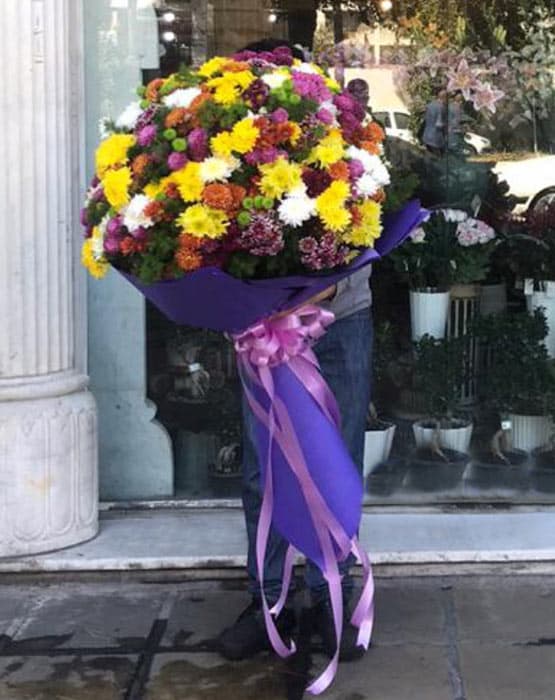 دسته گل بزرگ گرد رنگارنگ طناز کد 946