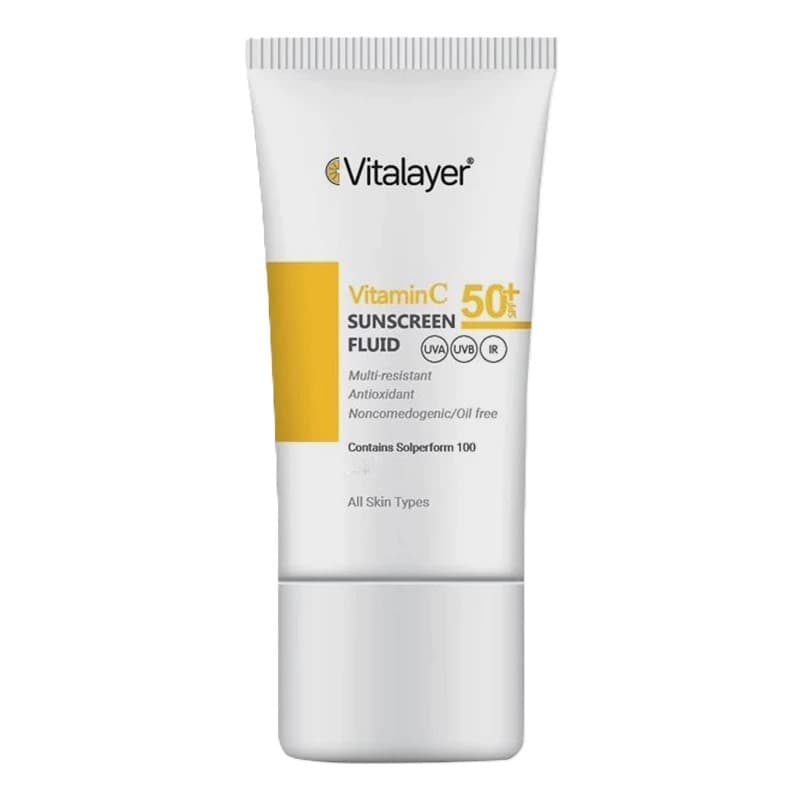 فلوئید ضدآفتاب +SPF50 ویتامین C ویتالیر 40 میلی‌لیتر