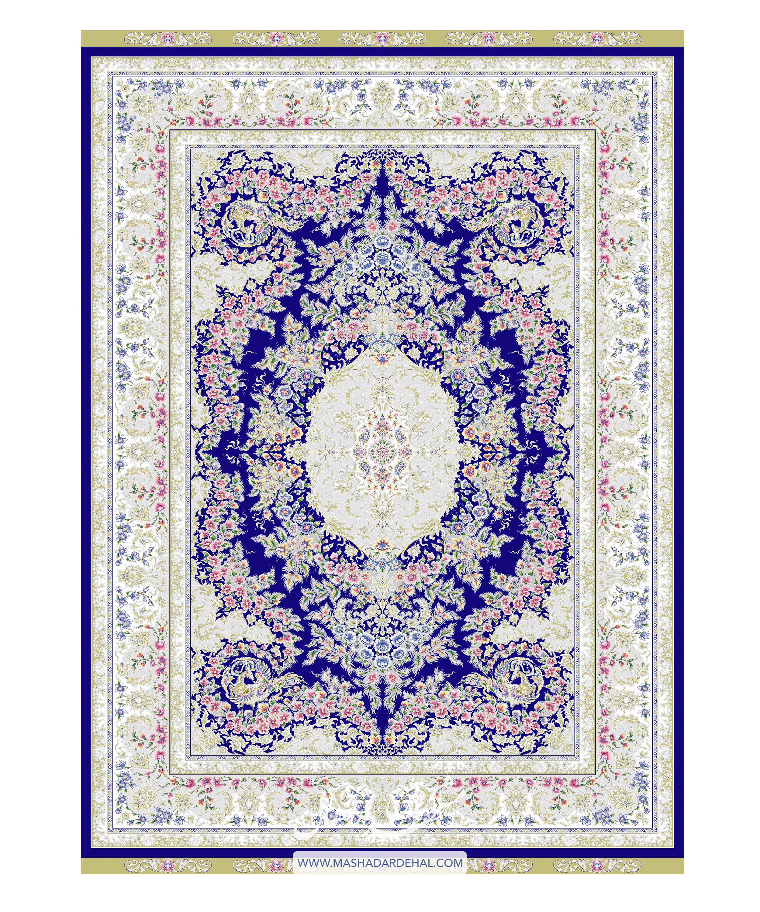 فرش اکریلیک ماشینی کد 403 زمینه سرمه ای