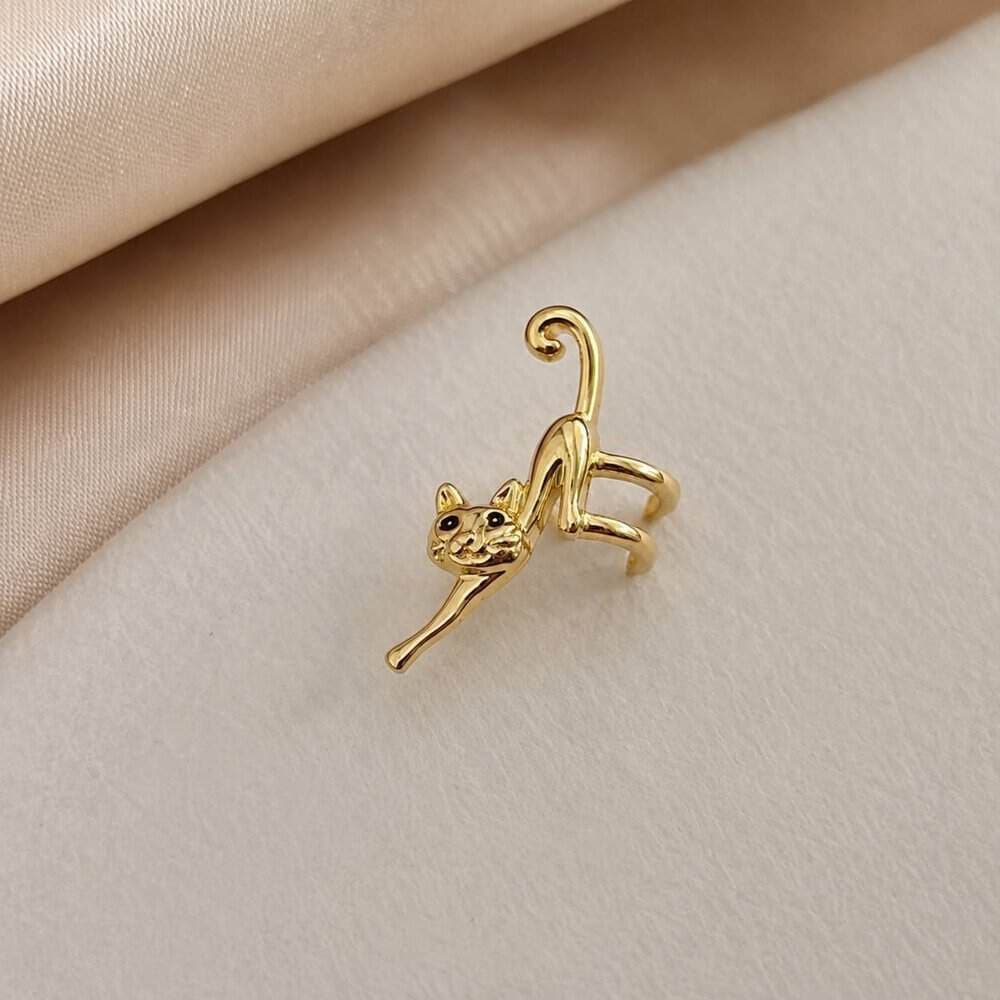ایرکاف گربه طلایی مینیمال | Ear Cuff Cat Gold — تصویر ۲