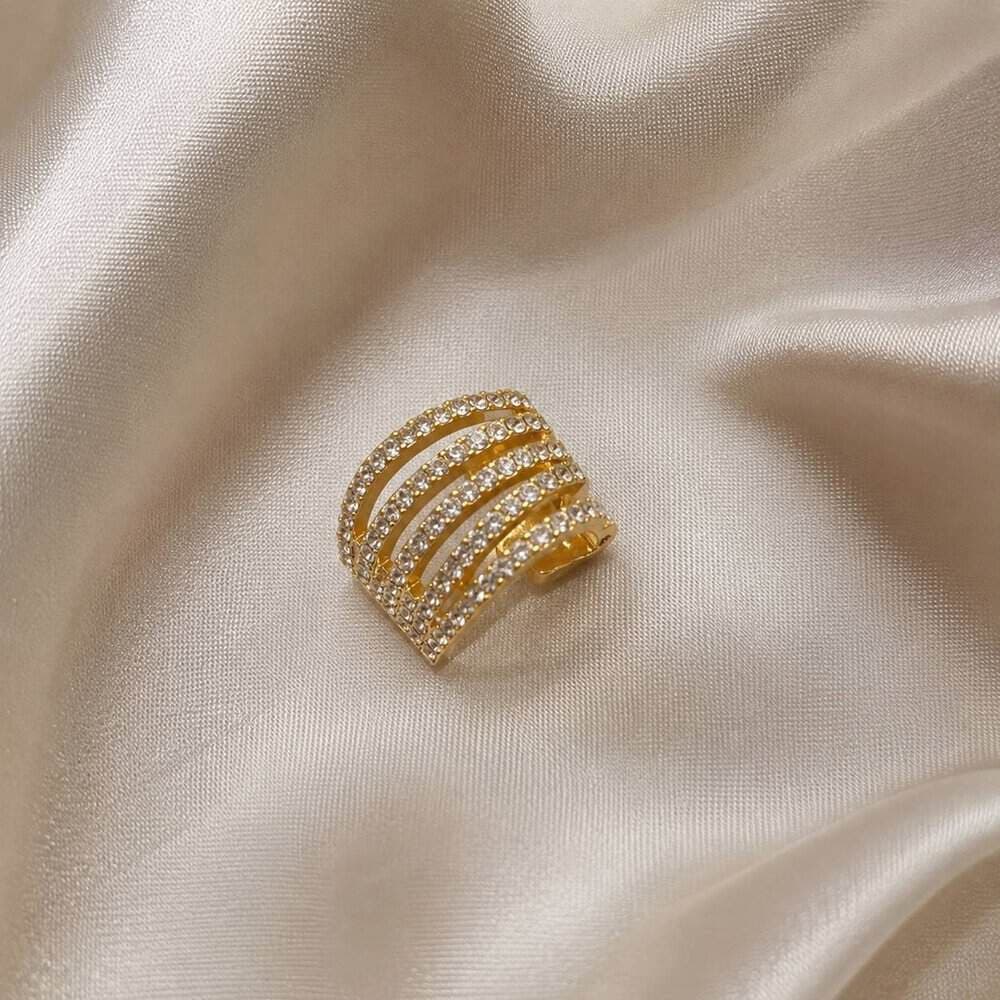 ایرکاف نگین‌دار طلایی چند ردیفه مدل لوکس — تصویر ۳