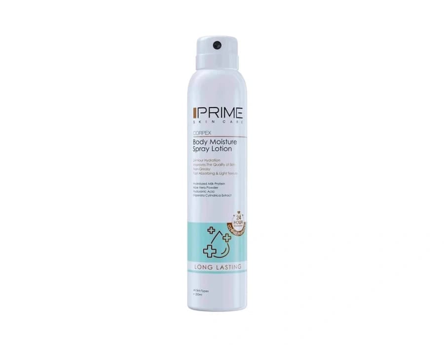 اسپری لوسیون بدن پرایم سری آبرسان انواع پوست مدل long lasting حجم 200 میلی لیتر