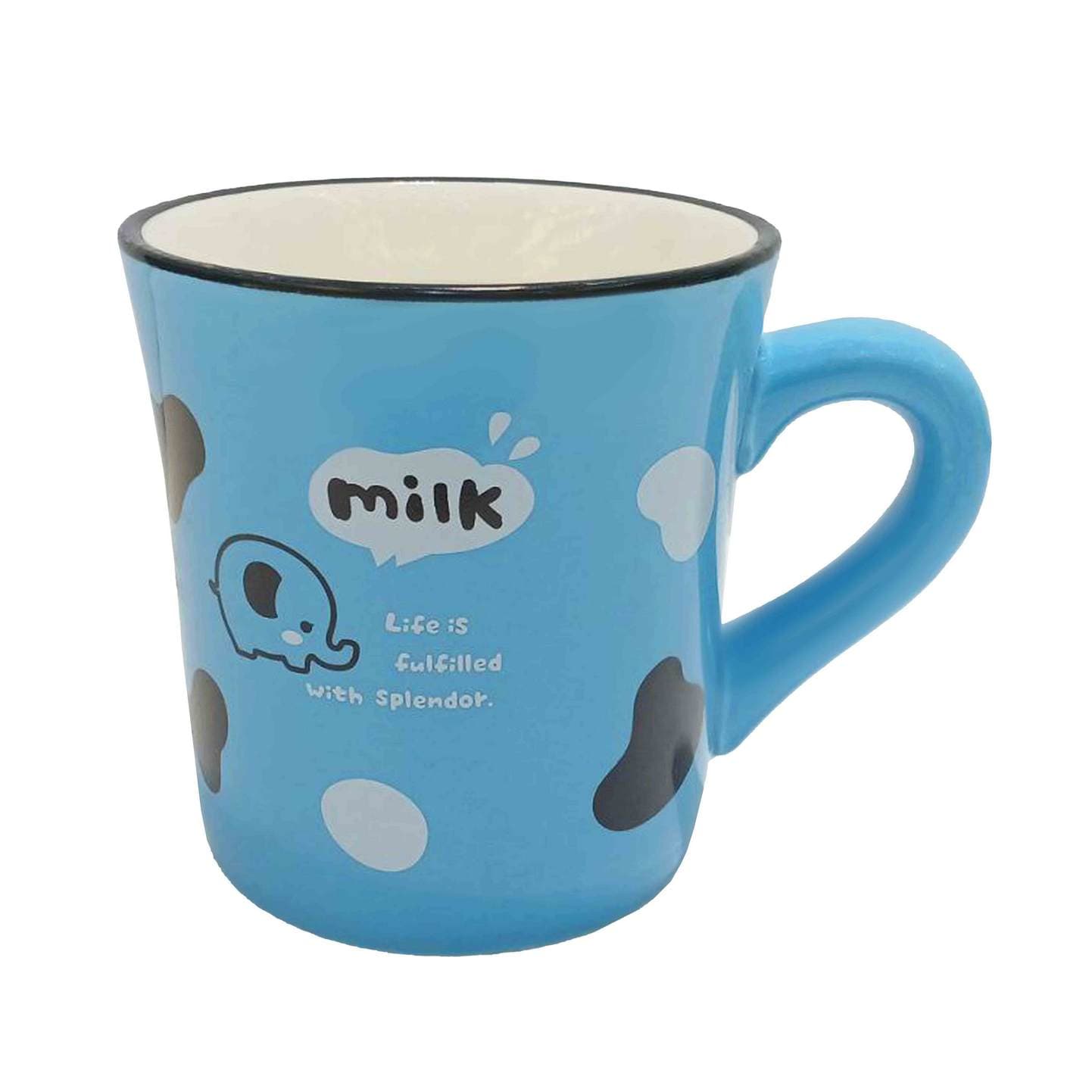 ماگ و لیوان سرامیکی تکست MILK عروسکی – فیل آبی