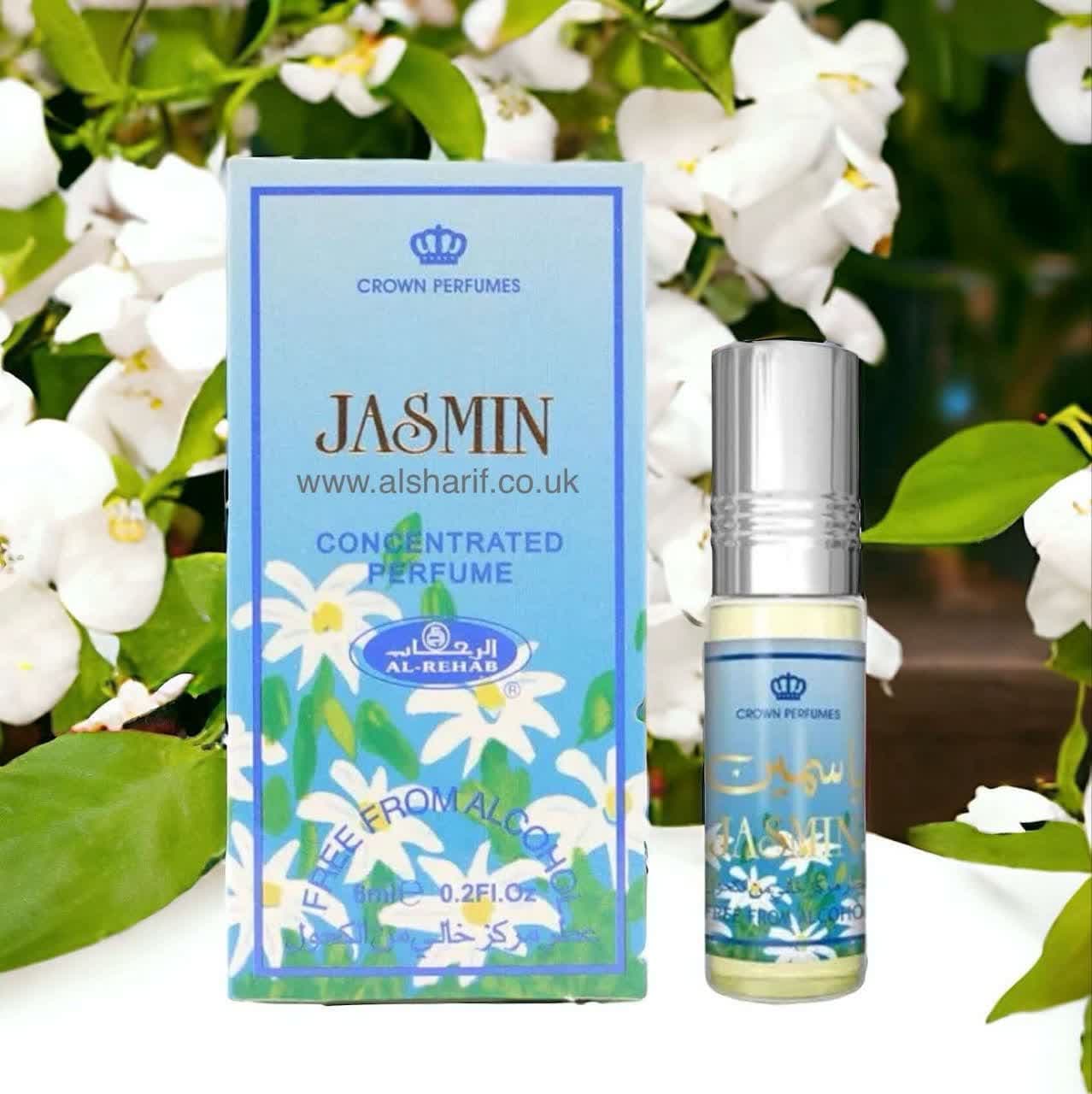 عطر یاسمین Jasmine برند الرحاب ساخت کشور امارات حجم 6 میلی لیتر