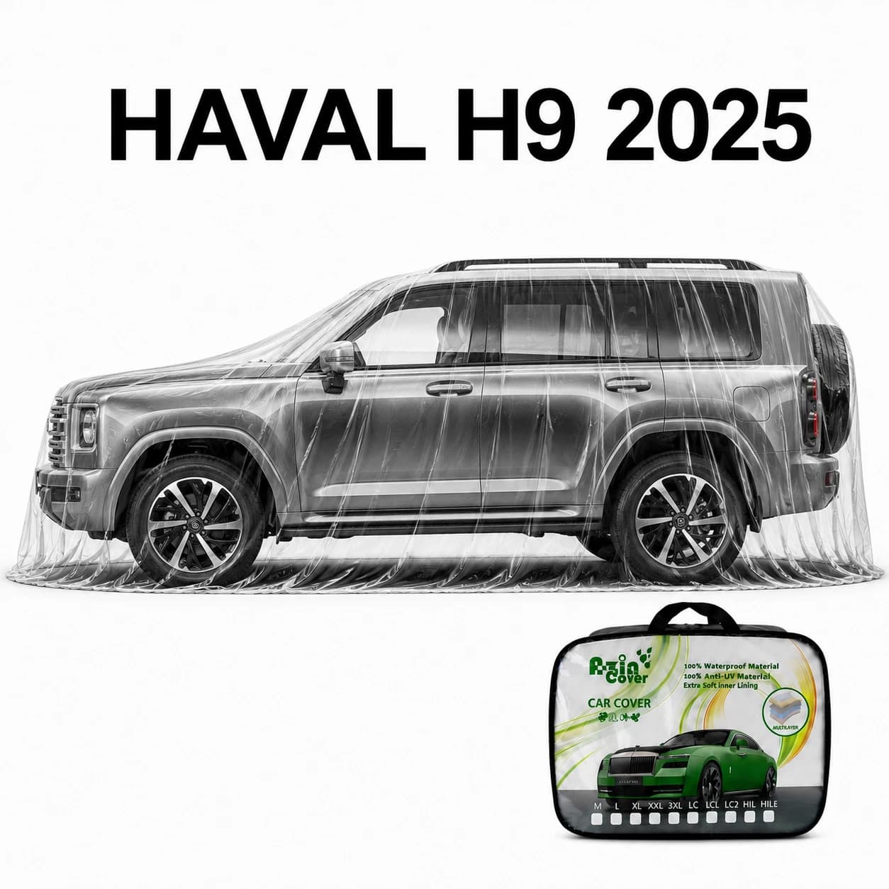 چادر 4 فصل چند لایه هاوال H9 2025 آذین روکش