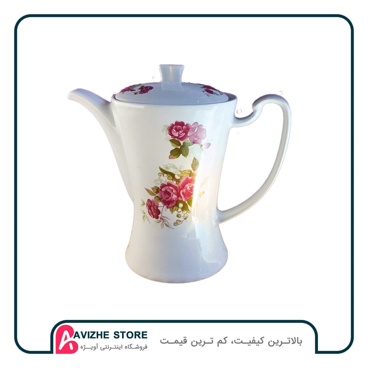 قوری عصرانه خوری شیرخوری چینی گلسرخی