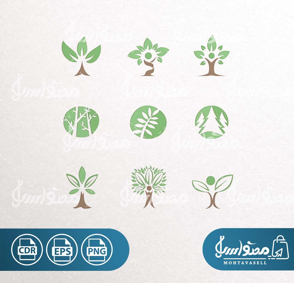 طرح مجموعه وکتور درخت