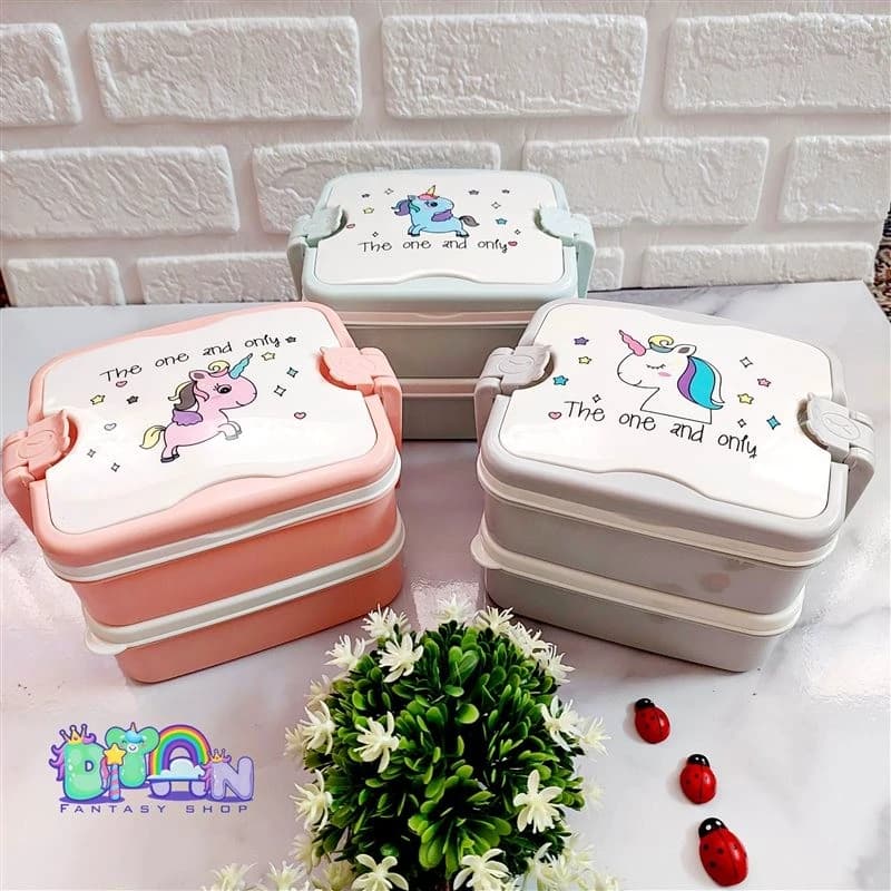 ظرف غذا دو طبقه طرح یونیکورن — تصویر ۲