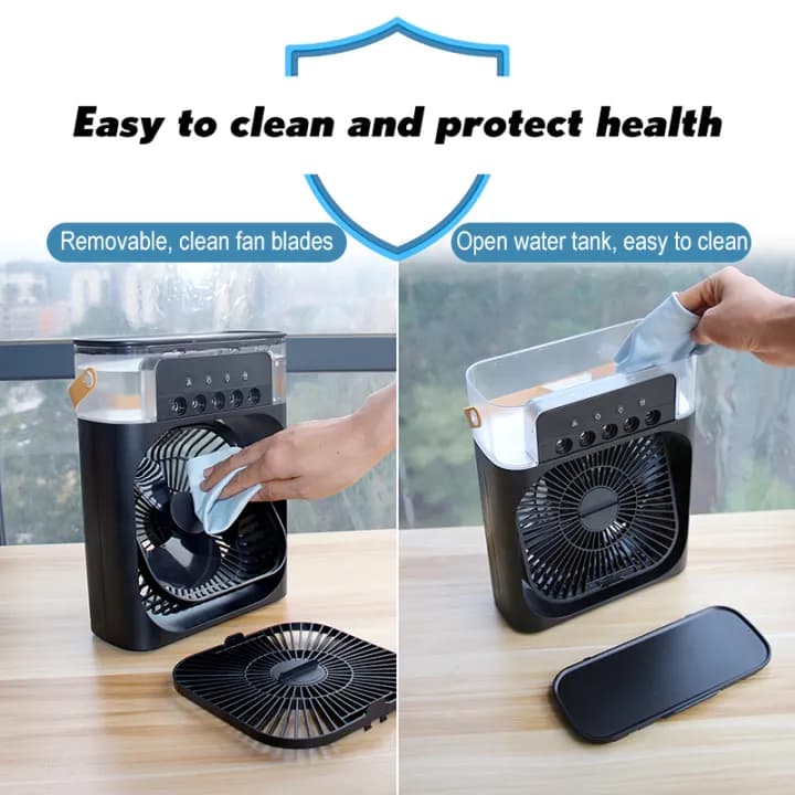 مینی پنکه مه پاش برند رنگ سفید مدل mini cooling fan — تصویر ۷